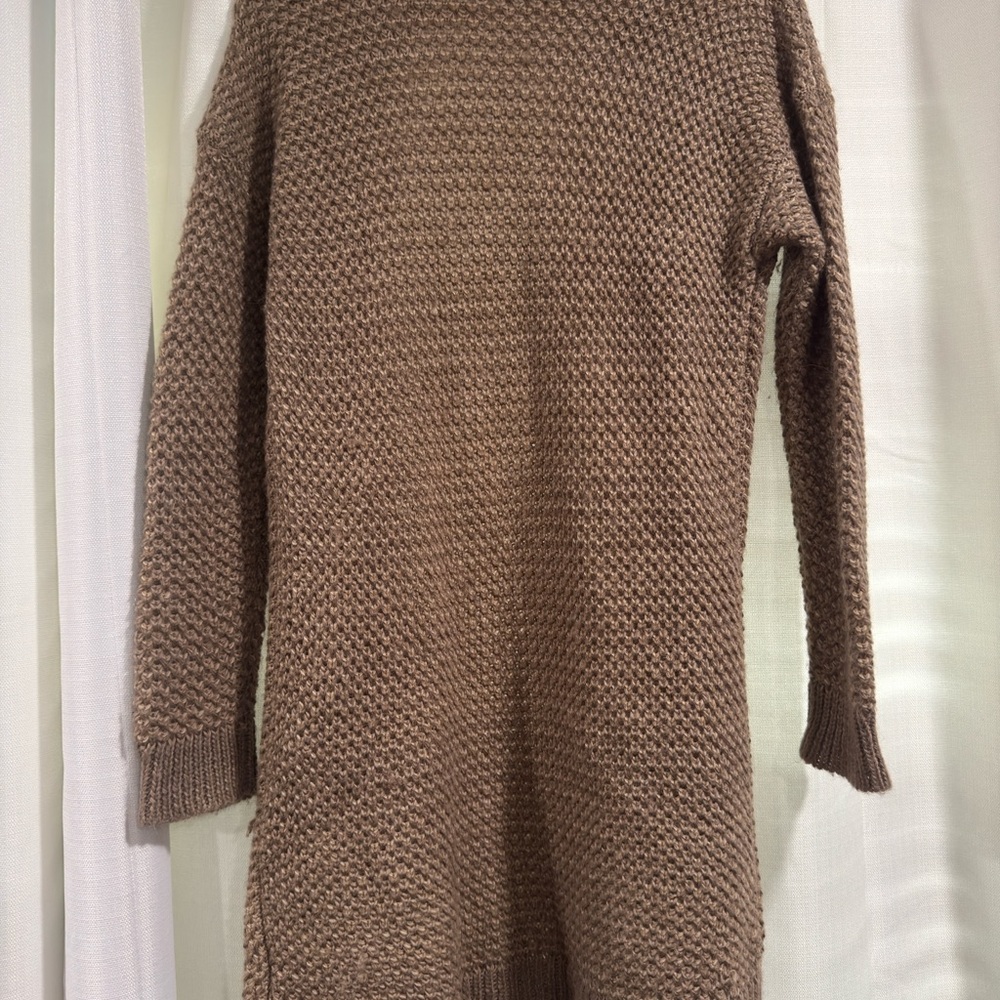 Lauren Ralph Lauren Petite Brown Waffle Knit Wool Blend Cardigan Sweater PM - Picture 6 of 7